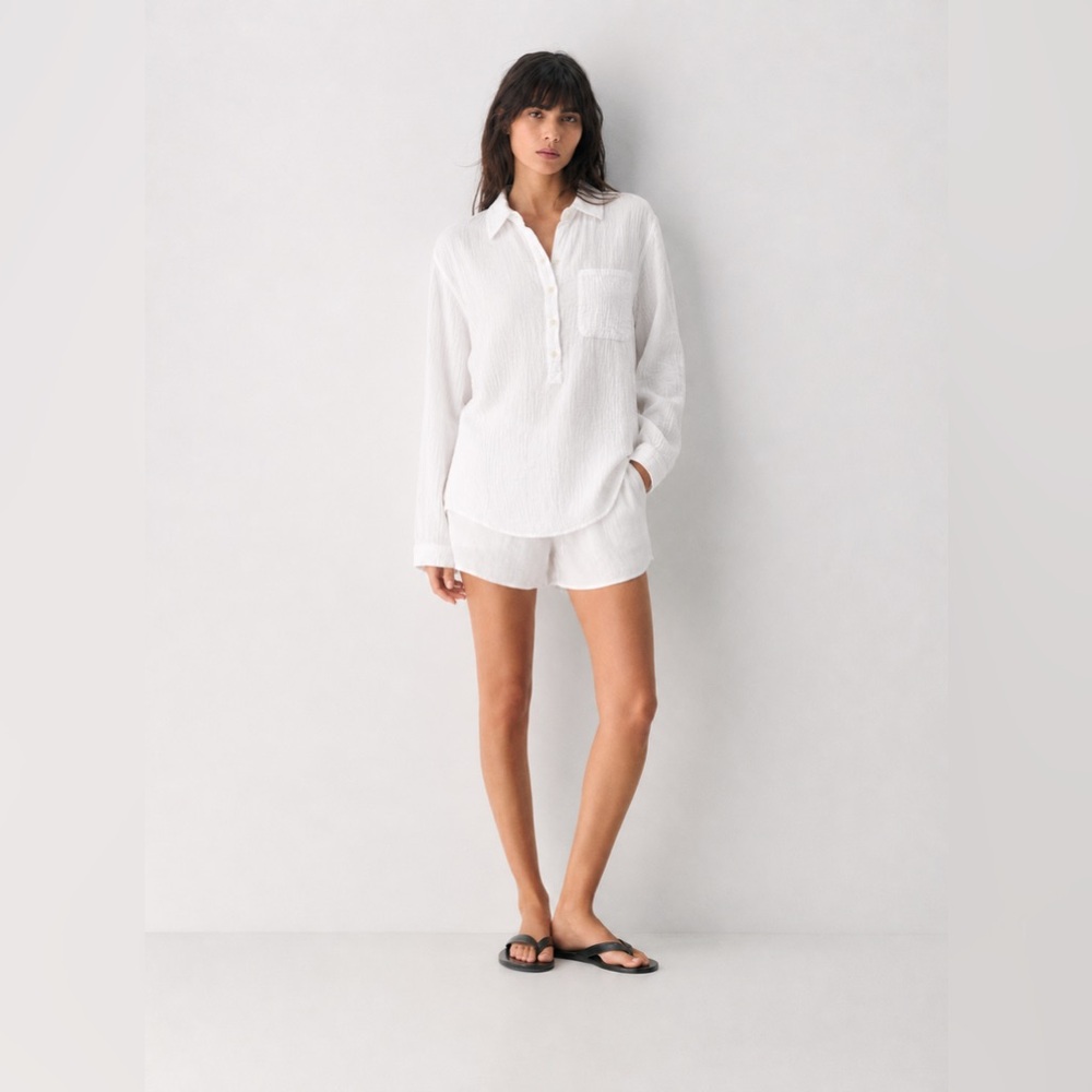 ANA - White Gauze Cotton Shirt | Relaxed Fit | Minimalist Essential